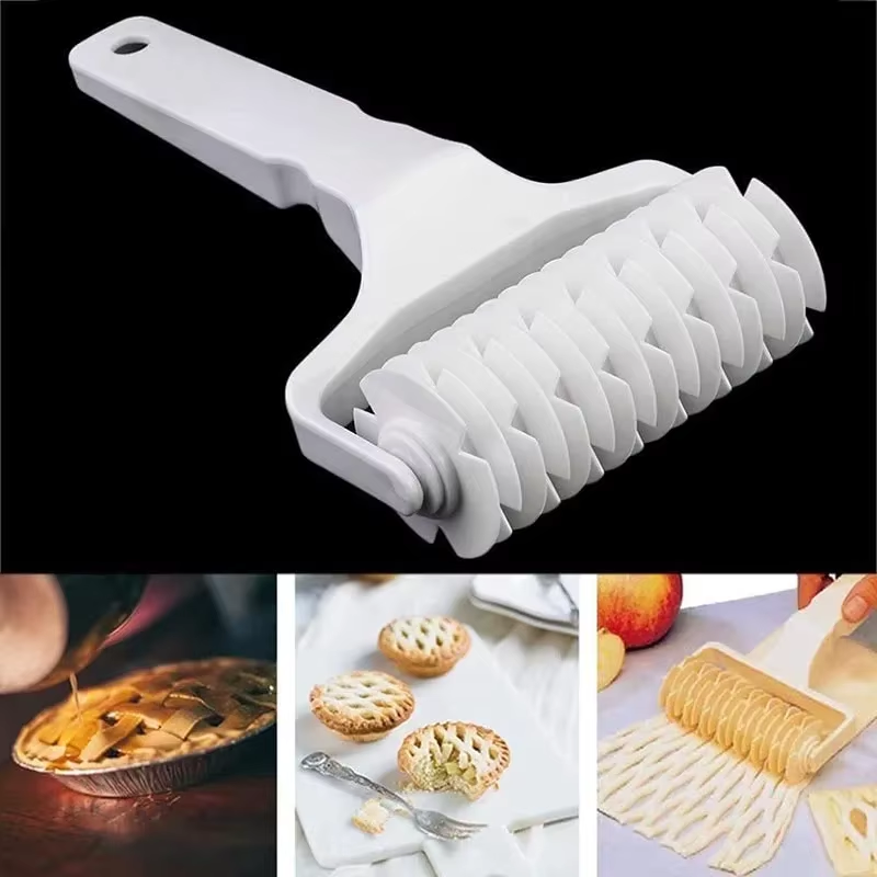 Kitchen Roller Baking - プラスチック製ペストリーピザ格子ローラーカッター、ベーキングツール、プルネットホイールナイフ、生地、クッキー、パイ用、キッチンガジェット、ベーキングツール