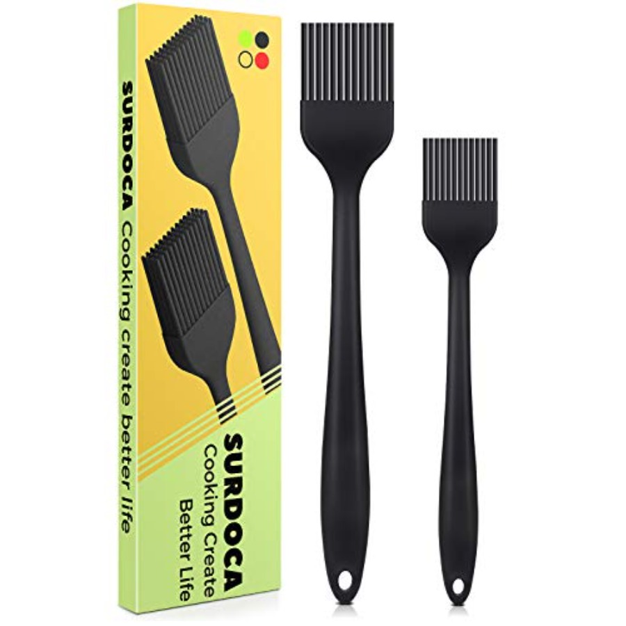 Kitchen Baking Brush - シリコン製ペストリーブラシ - 2本セット 10インチ+8インチ 耐熱ブラシ 製菓・調理用