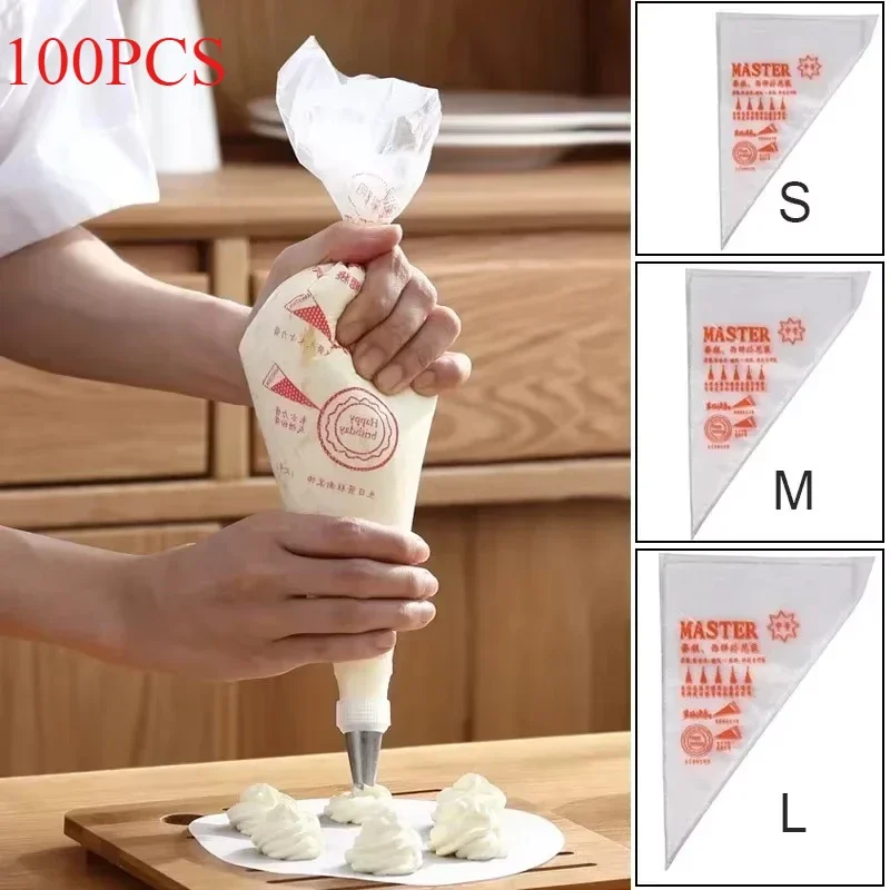 100 個使い捨てペストリーバッグケーキクリーム配管バッグケ - Kitchen Baking Decor のレビューと価格