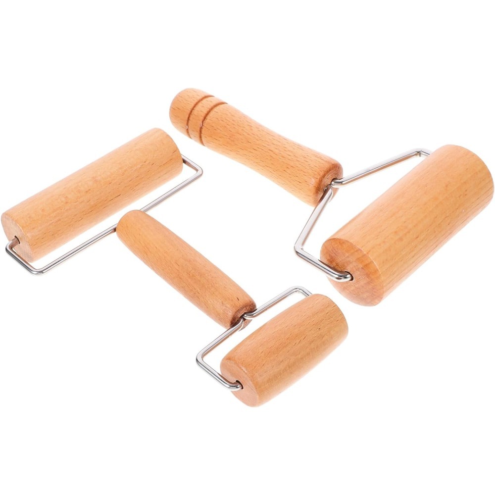 1個 木製ローリングピン ハンドヘルドペストリーローラー ピ - Kitchen Roller Baking のレビューと価格