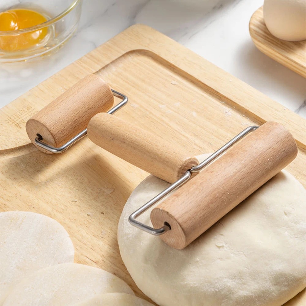 1個 木製ローリングピン ハンドヘルドペストリーローラー ピ - Kitchen Roller Baking のレビューと価格