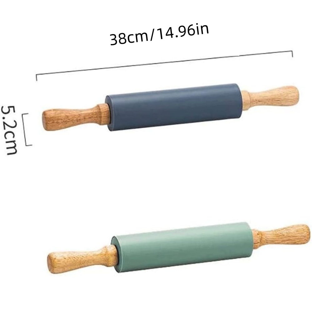 ノンスティックシリコンローリングピン木製ハンドルペストリー生 - Kitchen Roller Baking のレビューと価格