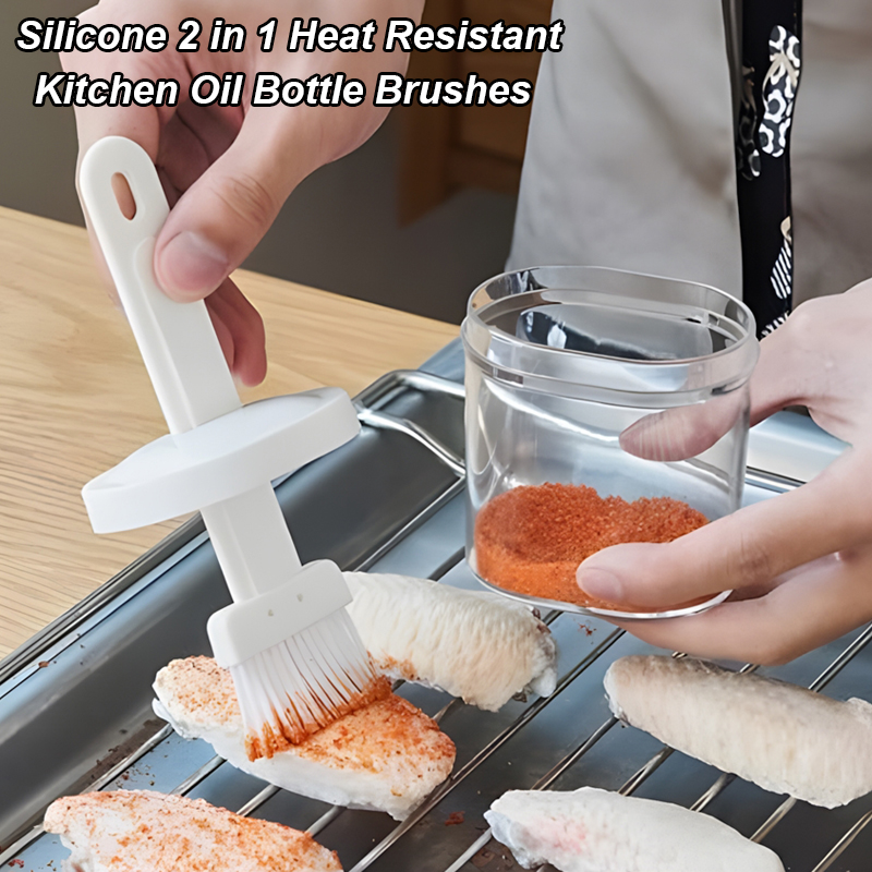 2 in 1 耐熱キッチンオイルボトルブラシ シリコン製ベー - Kitchen Baking Brush のレビューと価格