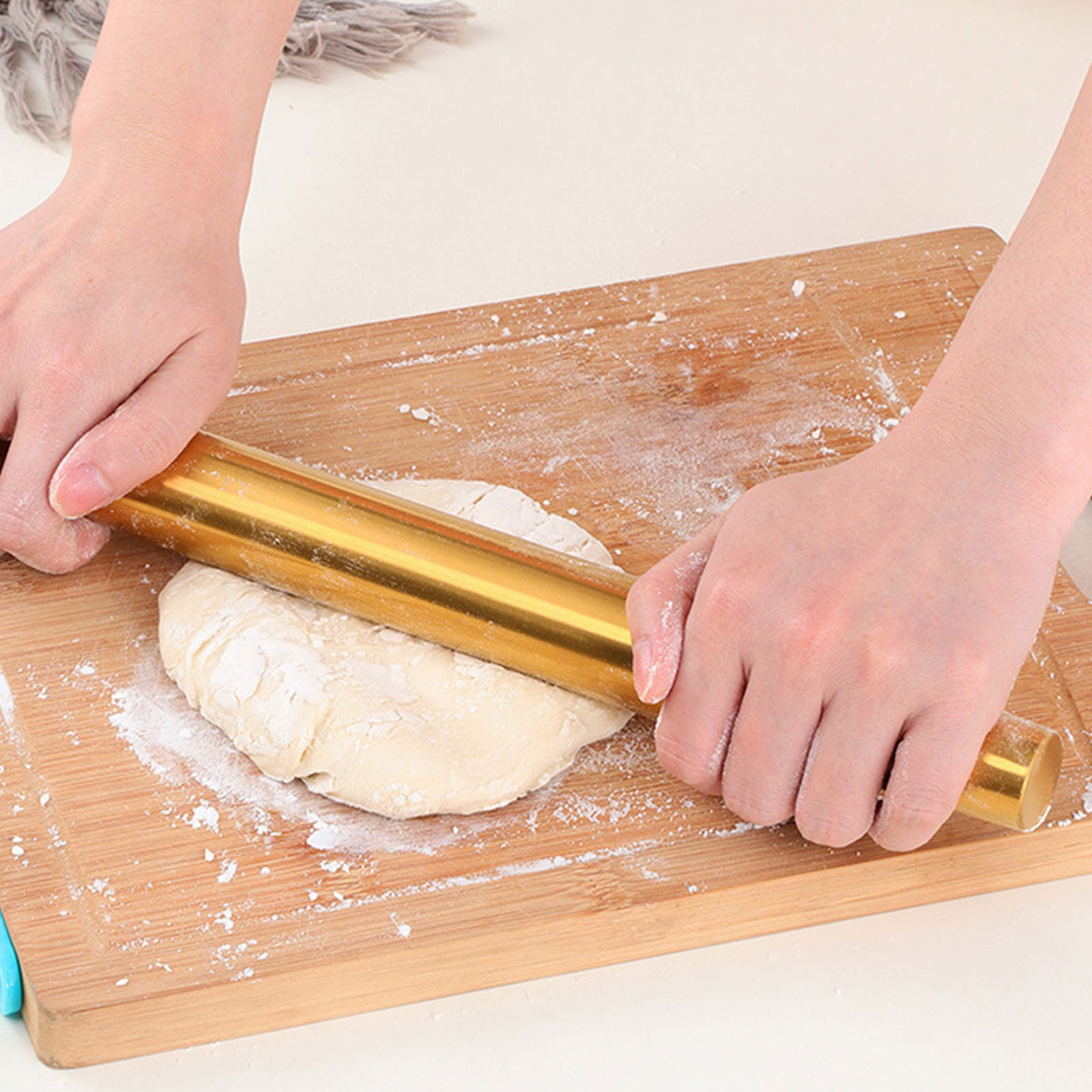 金の色の麺棒、製菓道具、クッキー、麺類を巻くためのステンレス - Kitchen Roller Baking のレビューと価格