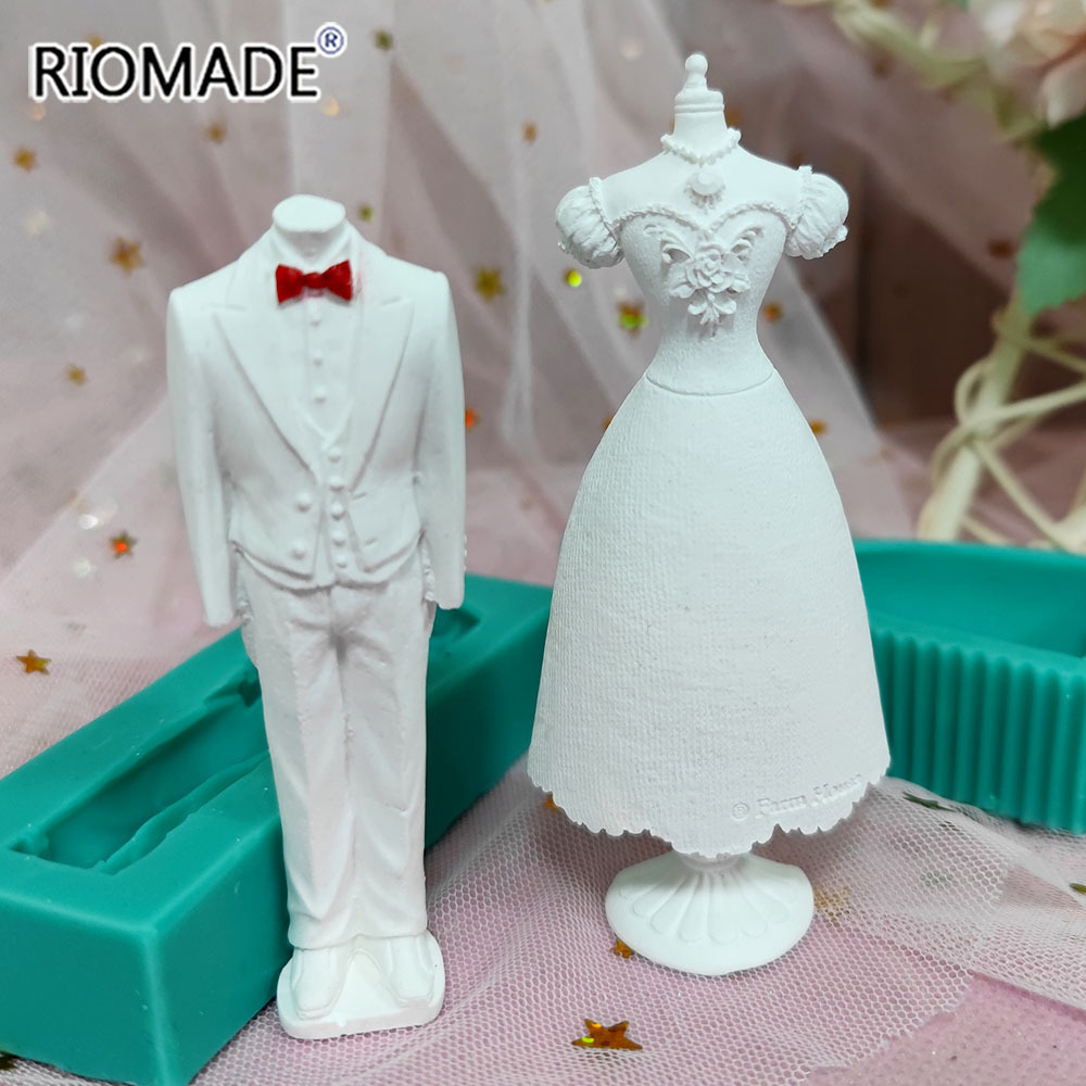 ウェディングドレスシリコンモールド結婚スタイルフォンダンケー - Kitchen Baking Decor のレビューと価格