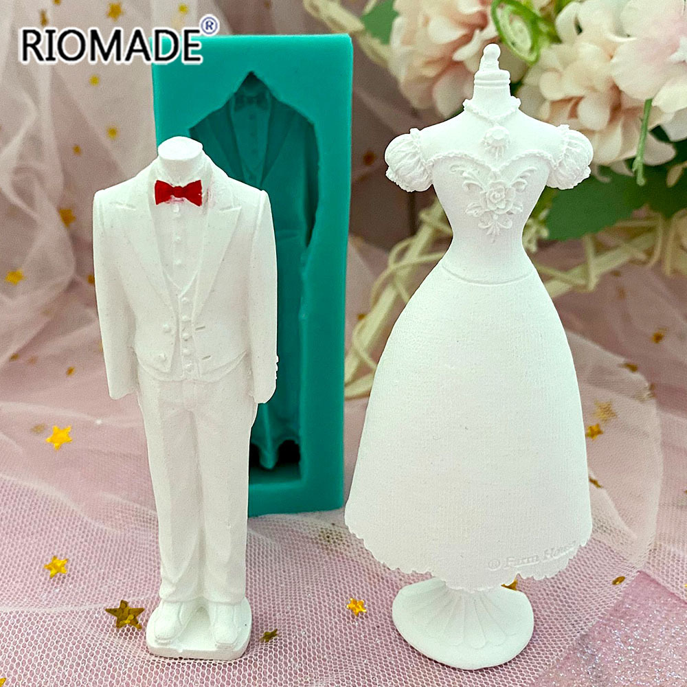 ウェディングドレスシリコンモールド結婚スタイルフォンダンケー - Kitchen Baking Decor のレビューと価格